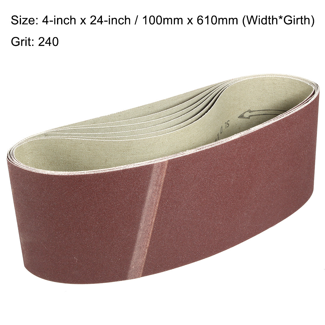 uxcell Uxcell 4-Inch x 24-Inch Aluminum Oxide Sanding Belt 240 Grits Lapped Joint 6pcs