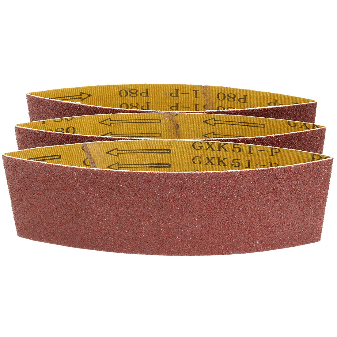 uxcell Uxcell 3-Inch x 18-Inch Aluminum Oxide Sanding Belt 80 Grits Lapped Joint 3pcs