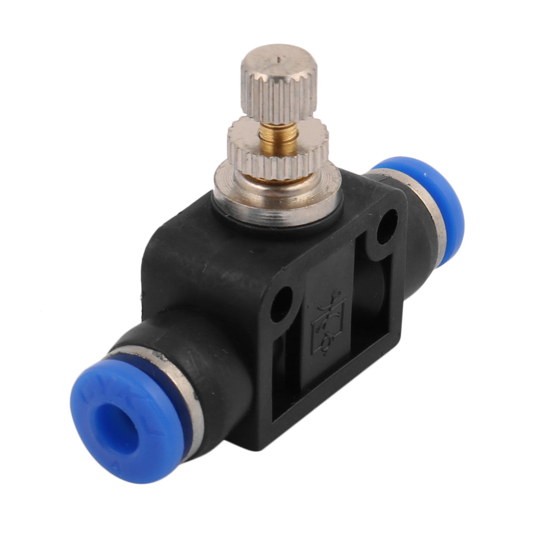 uxcell Uxcell Tube Speed Control Quick Connector Pneumatic Push In Fitting 4mm to 4mm Blue
