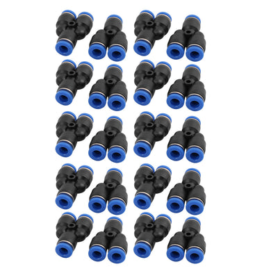 Harfington Uxcell 20Pcs 6mm Dia Y Type 3 Ways Tube Hose Pneumatic Air Quick Fitting Push In Connector
