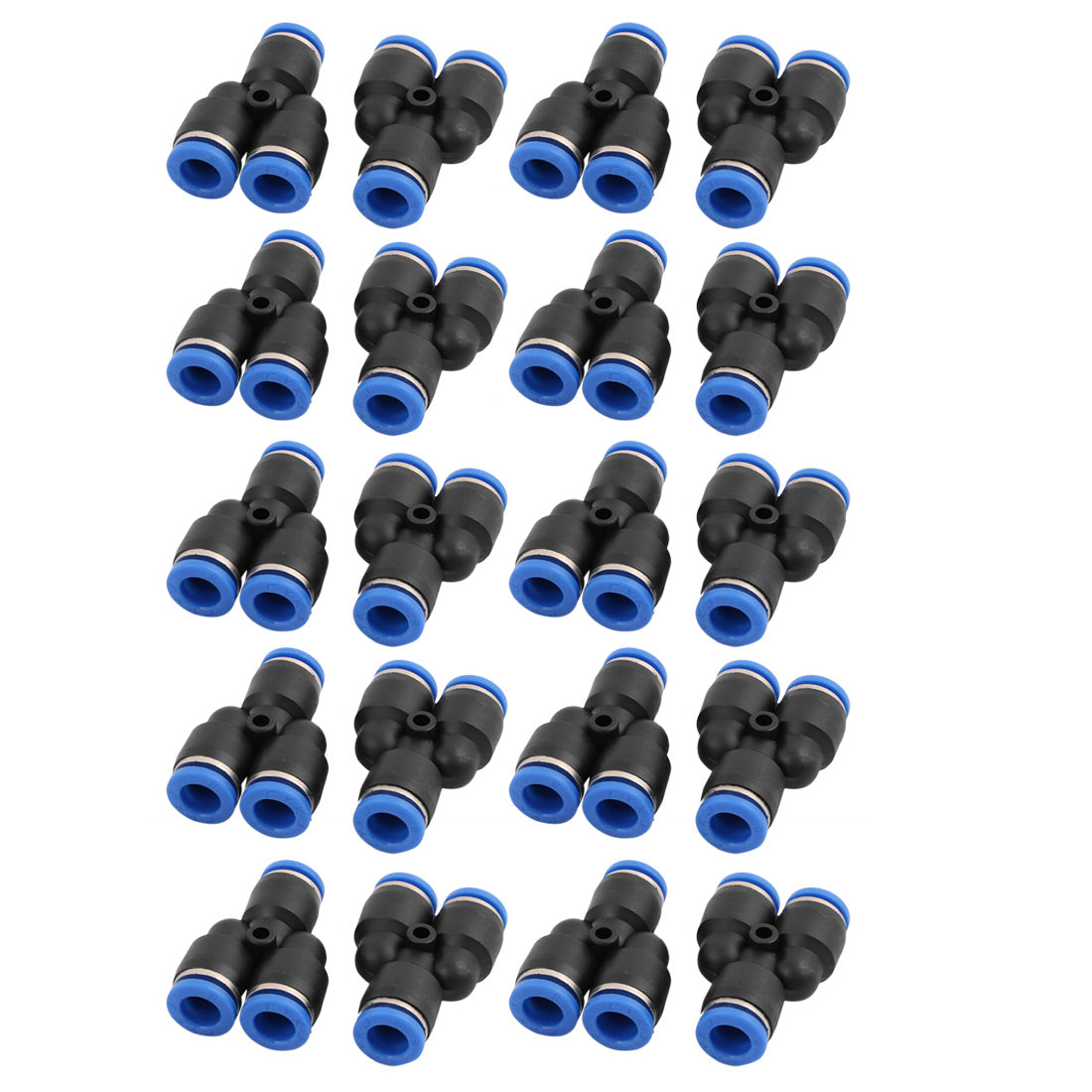 uxcell Uxcell 20Pcs 8mm Dia Y Type 3 Ways Tube Hose Pneumatic Air Quick Fitting Push In Connector