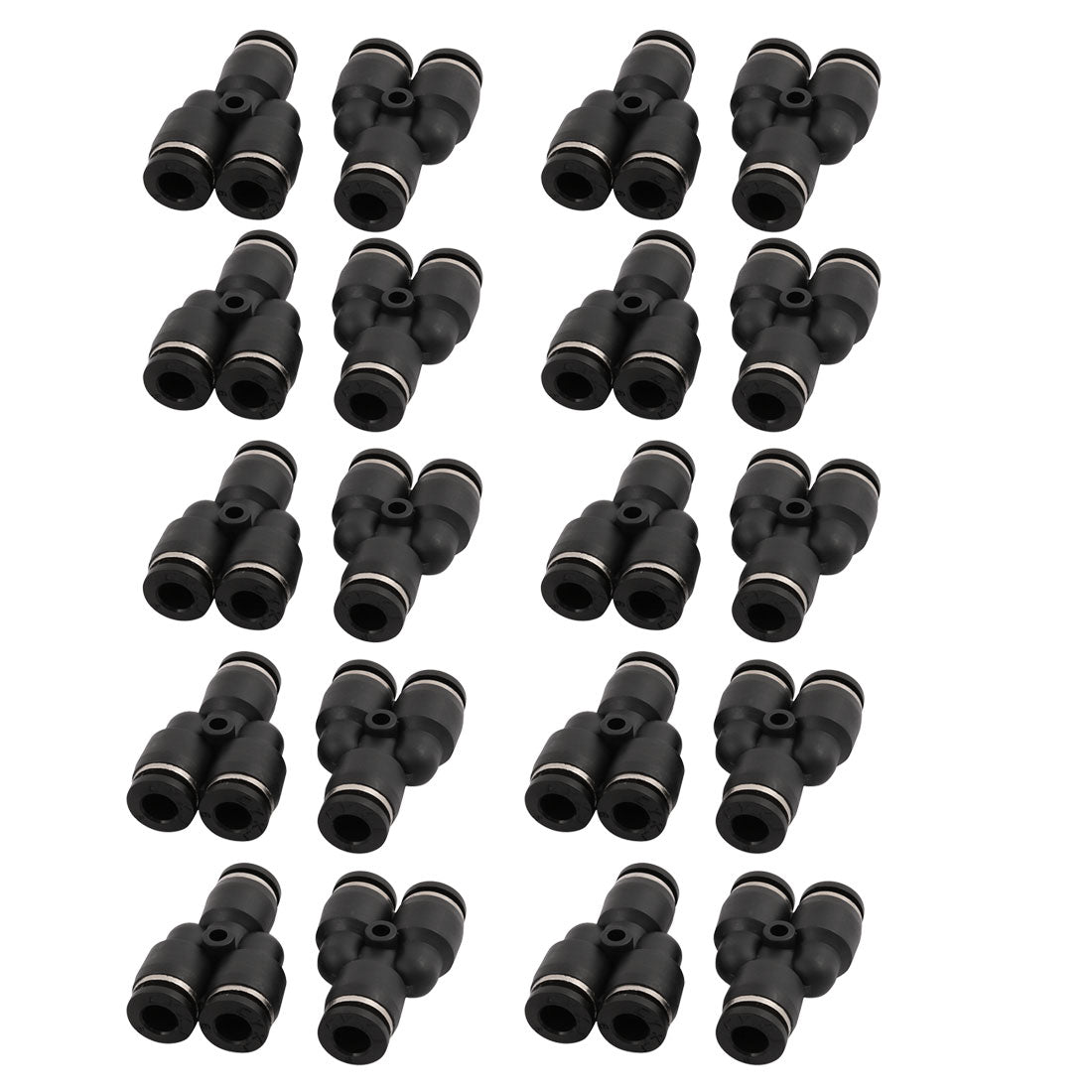 uxcell Uxcell 20Pcs Y Type Pneumatic Air 3 Way Quick Fittings Connector for 6mm Dia Tube Hose