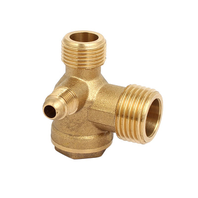 uxcell Uxcell 20mmx16mmx10mm Male Threaded Brass Air Gas Compressor Check Valve Gold Tone