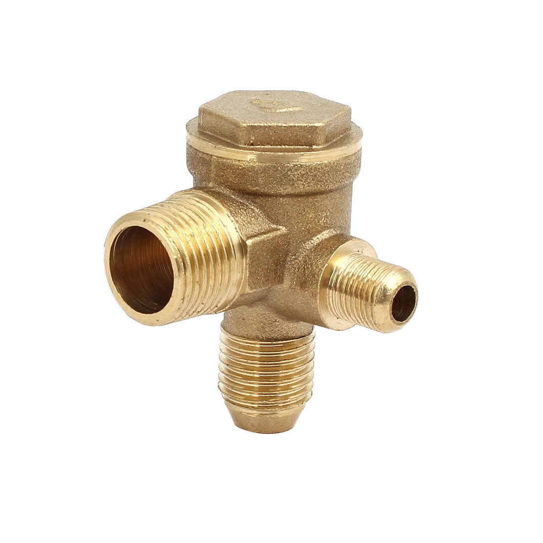 uxcell Uxcell 16mmx14mmx10mm Male Threaded Brass Air Gas Compressor Check Valve Gold Tone