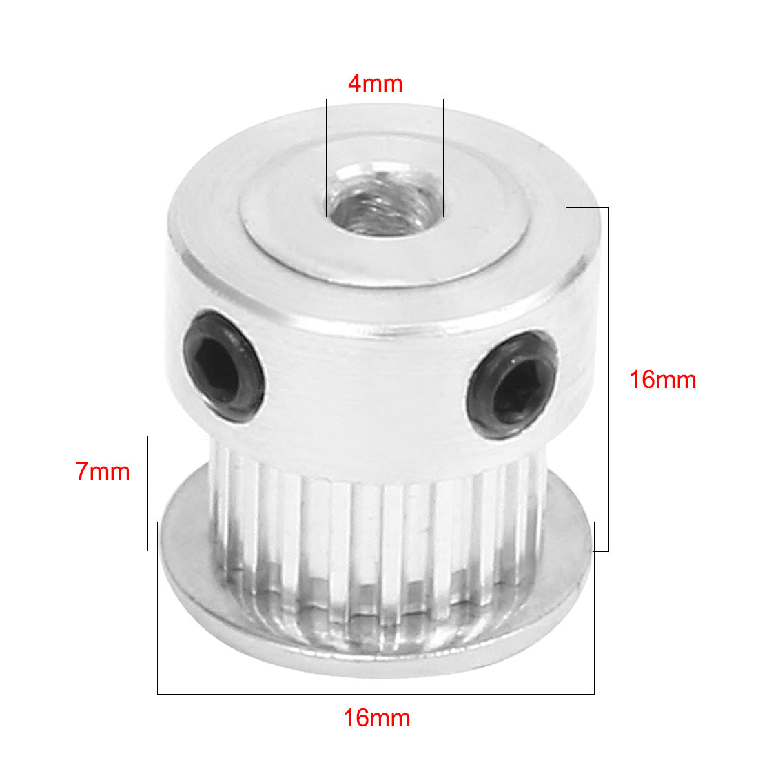 uxcell Uxcell Aluminum M-X-L 20 Teeth 4mm Bore Timing Belt Idler Pulley Flange Synchronous Wheel 6mm Belt for 3D Printer CNC