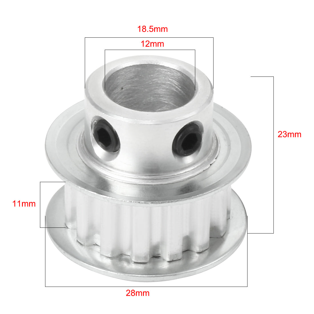 uxcell Uxcell Aluminum XL 15 Teeth 12mm Bore Timing Belt Idler Pulley Flange Synchronous Wheel for 10mm Belt 3D Printer CNC