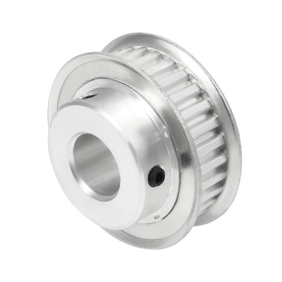 Harfington Uxcell Aluminum XL 30 Teeth 17mm Bore Timing Belt Idler Pulley Flange Synchronous Wheel for 10mm Belt 3D Printer CNC