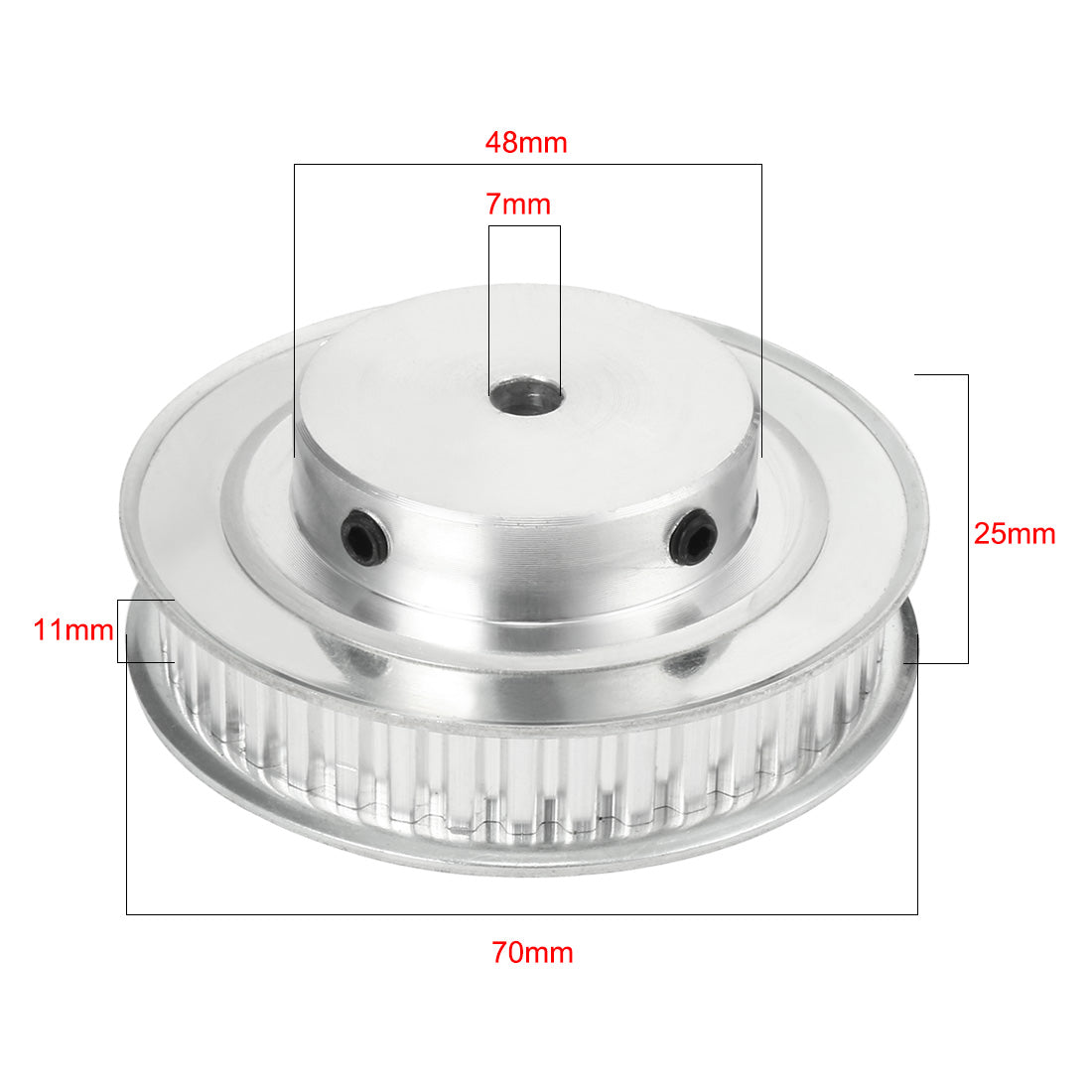 uxcell Uxcell Aluminum XL 40 Teeth 7mm Bore Timing Belt Idler Pulley Flange Synchronous Wheel for 10mm Belt CNC