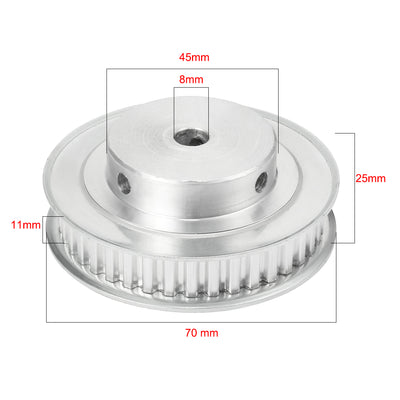 Harfington Uxcell Aluminum 40 Teeth 8mm Bore 5.08mm Pitch Timing Belt Pulley for 10mm Belt
