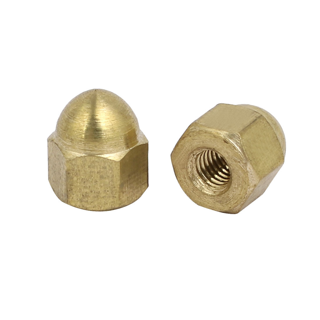 uxcell Uxcell 5pcs M3 Female Thread Nut DIN1587 Dome Cap Head Hex Brass Tone