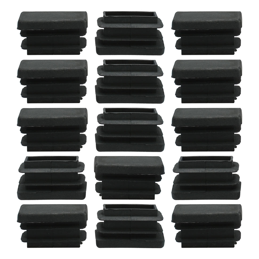 uxcell Uxcell Home Plastic Rectangle Furniture Chair Seats Foot Leg Tube Insert Cap Black 15pcs