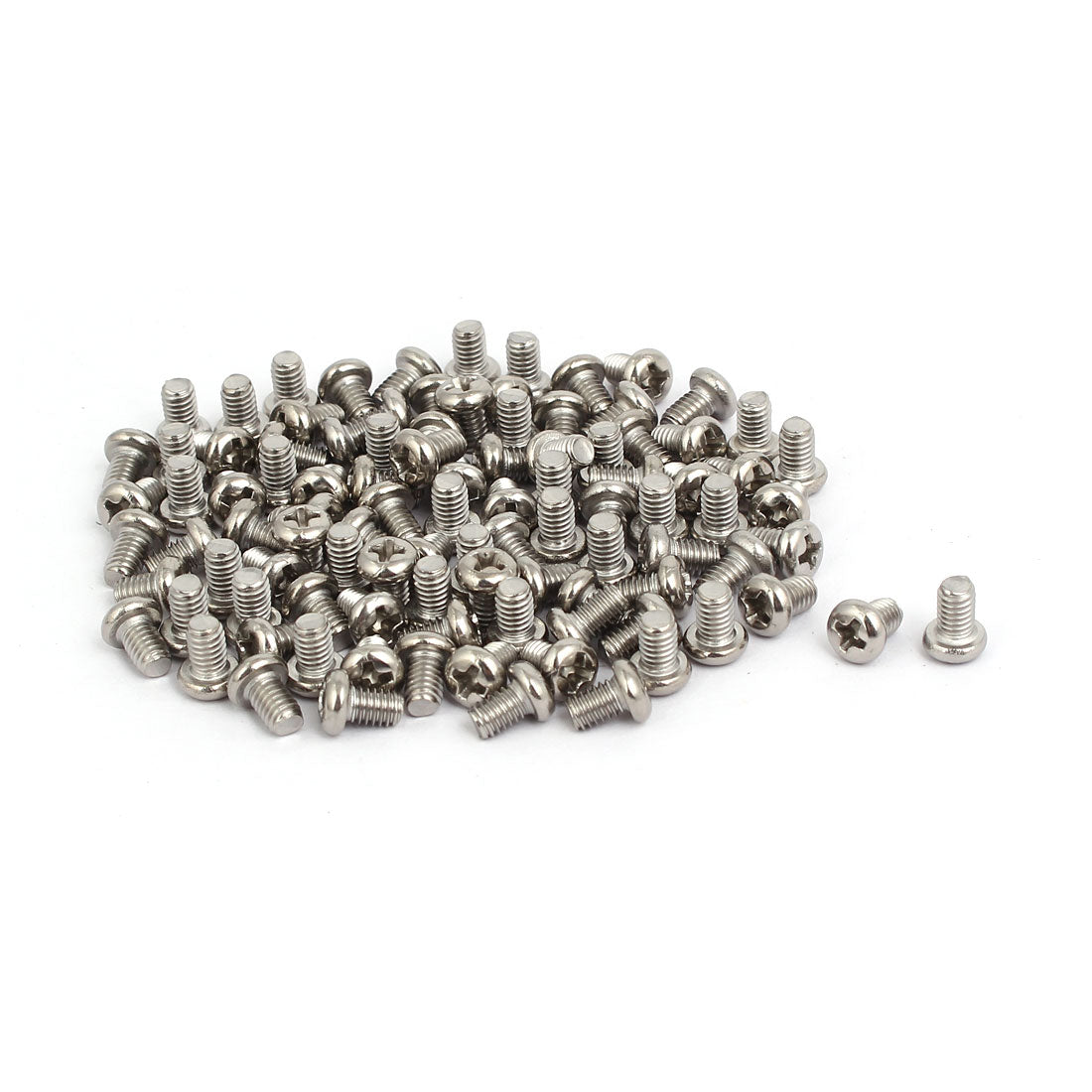 Uxcell 100Pcs M3x4mm Machine Screws - Phillips Pan Head 304 Stainless Steel Bolts