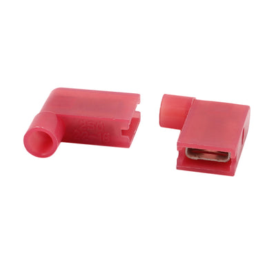 Harfington Uxcell 5Pcs Flag Crimp Terminals Female Nylon Fully Insulated Wire Connectors Red