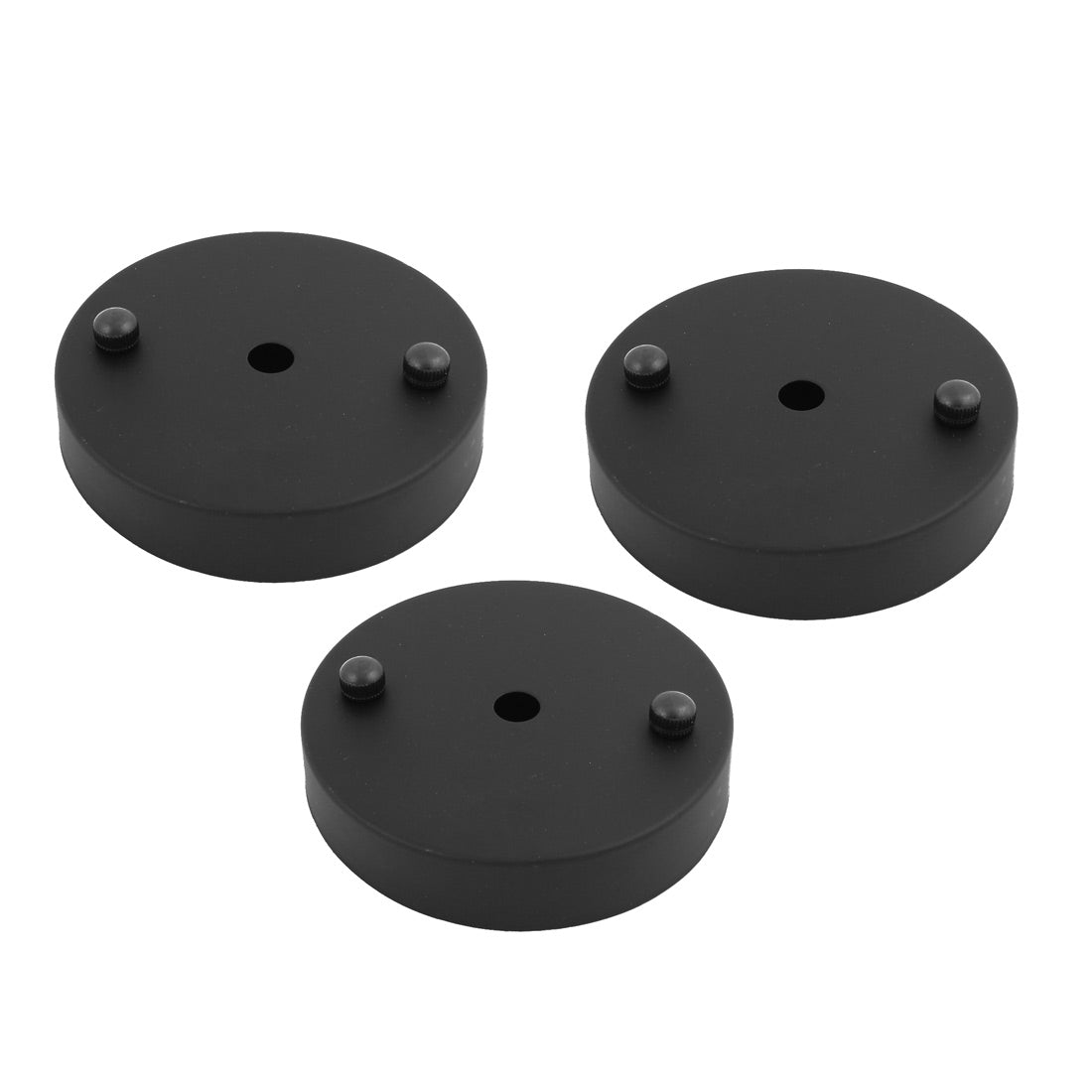 uxcell Uxcell 3Pcs Ceiling Plate Straight Edge Disc Chassis Base Pendant Light Accessories Black 100mmx20mm w Screw