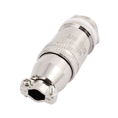 Harfington Uxcell XS12JK-3 AC 250V 3A 3P 12mm Thread Round Socket Metal Panel Male Female Aviation Connector