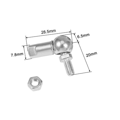 Harfington Uxcell CS8, Rod End Ball Bearing With Stud, M5x0.8mm Carbon Steel Right Hand 4pcs