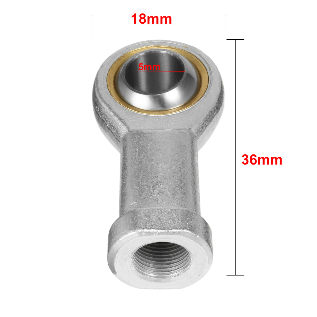 uxcell Uxcell SI5T/K, Rod End Bearing, 5mm Inside Dia Economy Self Lubricating Female Right Hand 4pcs