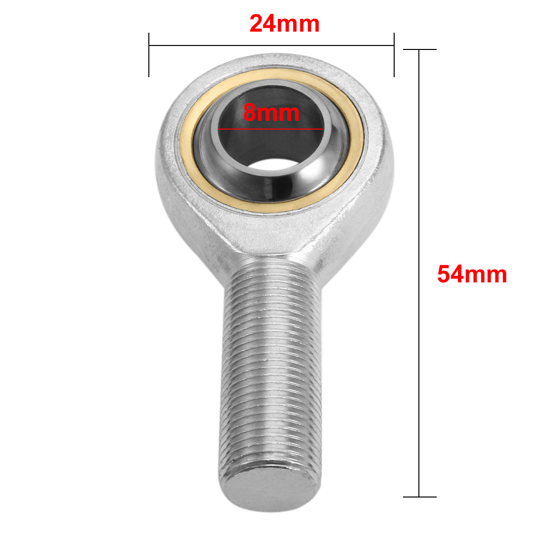 uxcell Uxcell SA8T/K, Rod End Bearing, 8mm Inside Dia Male Thread Economy Right Hand 4pcs