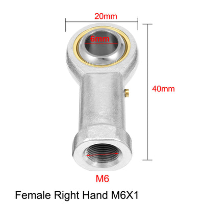 Harfington Uxcell PHS6, Rod End Bearing, 6mm Inside Dia Economy Self Lubricating Female Right Hand 4pcs