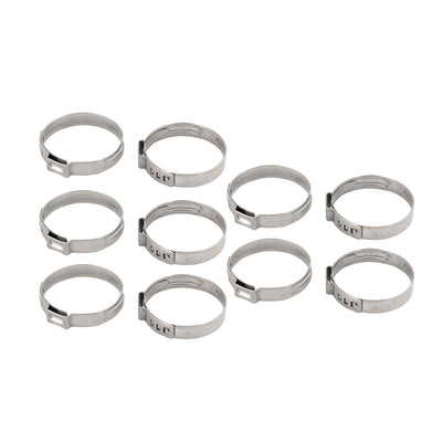 Harfington Uxcell 29.9mm-33.1mm 304 Stainless Steel Adjustable Tube Hose Clamps Silver Tone 10pcs