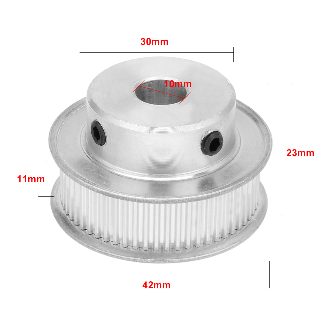 uxcell Uxcell Aluminum M-X-L 60 Teeth 10mm Bore Timing Belt Idler Pulley Synchronous Wheel 10mm Belt for 3D Printer CNC