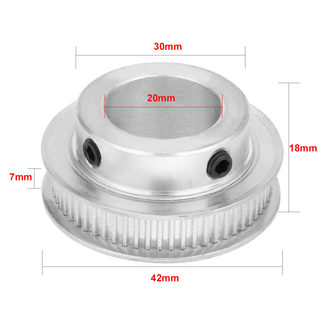 uxcell Uxcell Aluminum M-X-L 60 Teeth 20mm Bore Timing Belt Idler Pulley Synchronous Wheel 6mm Belt for 3D Printer CNC