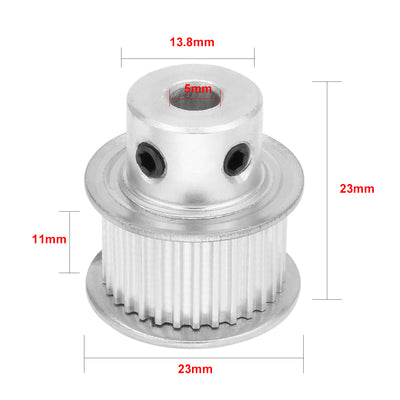 Harfington Uxcell Aluminum  30 Teeth 5mm Bore Timing Belt Idler Pulley Synchronous Wheel 10mm Belt for 3D Printer CNC