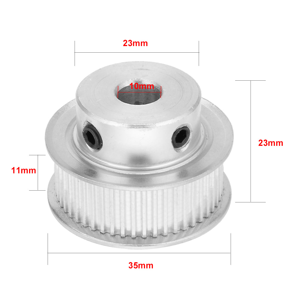 uxcell Uxcell Aluminum M-X-L 50 Teeth 10mm Bore Timing Belt Idler Pulley Synchronous Wheel 10mm Belt for 3D Printer CNC