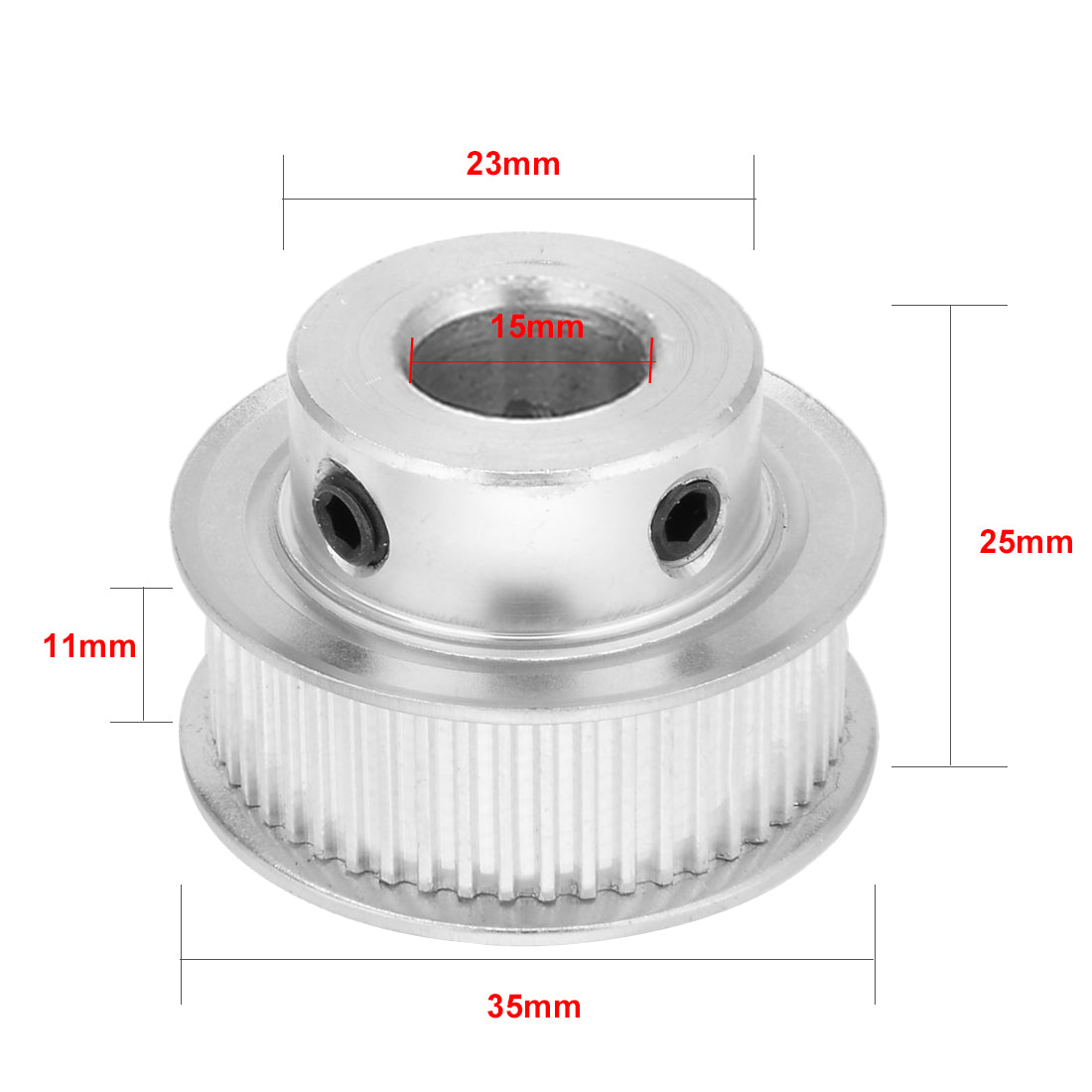 uxcell Uxcell Aluminum M-X-L 50 Teeth 15mm Bore Timing Belt Idler Pulley Synchronous Wheel 10mm Belt for 3D Printer CNC