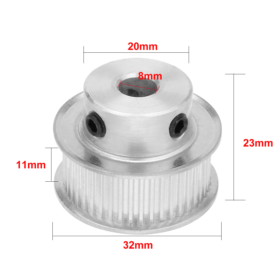 uxcell Uxcell Aluminum M-X-L 45 Teeth 8mm Bore Timing Belt Idler Pulley Synchronous Wheel 10mm Belt for 3D Printer CNC