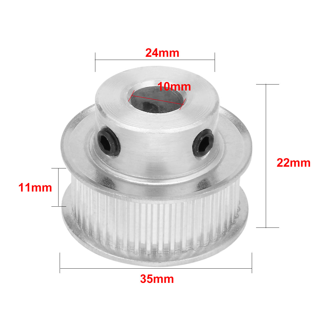 uxcell Uxcell Aluminum M-X-L 45 Teeth 10mm Bore Timing Belt Idler Pulley Synchronous Wheel 10mm Belt for 3D Printer CNC