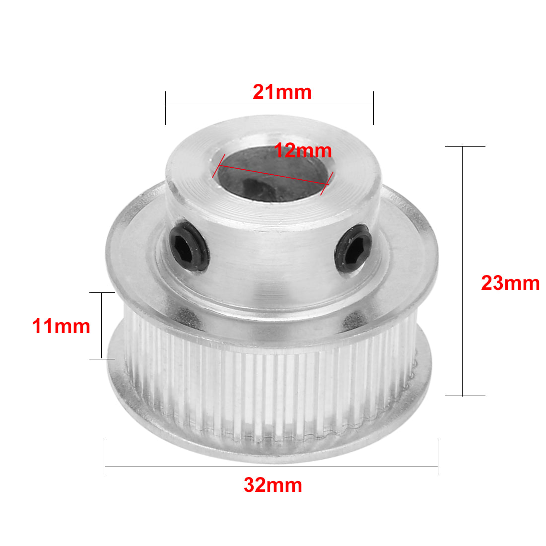 uxcell Uxcell Aluminum M-X-L 45 Teeth 12mm Bore Timing Belt Idler Pulley Synchronous Wheel 10mm Belt for 3D Printer CNC