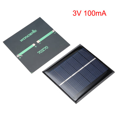 Harfington Uxcell 5Pcs 3V 100mA Poly Mini Solar Cell Panel Module DIY for Phone Light Toys Charger 70mm x 70mm