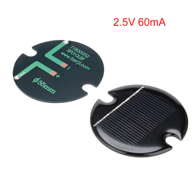 Harfington Uxcell 5Pcs 2.5V 60mA Poly Mini Round Solar Cell Panel Module DIY for Phone Light Toys Charger 55mm Diameter