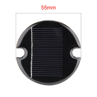 Harfington Uxcell 5Pcs 2.5V 60mA Poly Mini Round Solar Cell Panel Module DIY for Phone Light Toys Charger 55mm Diameter