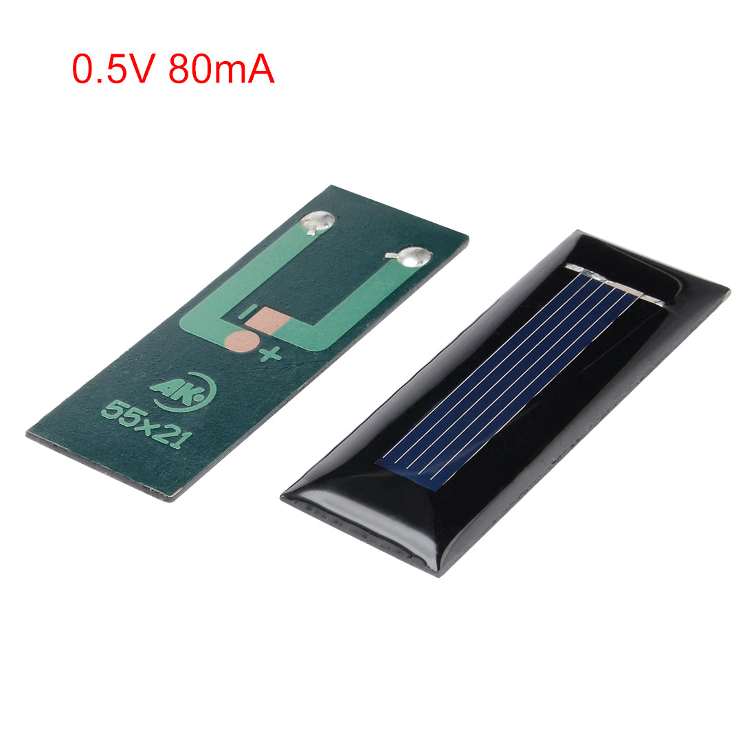 uxcell Uxcell 5Pcs 0.5V 80mA Poly Mini Solar Cell Panel Module DIY for Phone Light Toys Charger 55mm x 21mm