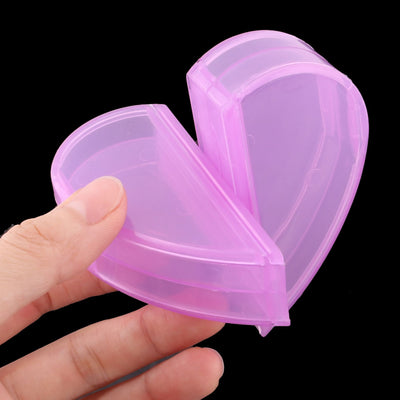 Harfington Uxcell Family Plastic Heart Shaped 4 Compartments Capsule Pills Storage Box Case Purple