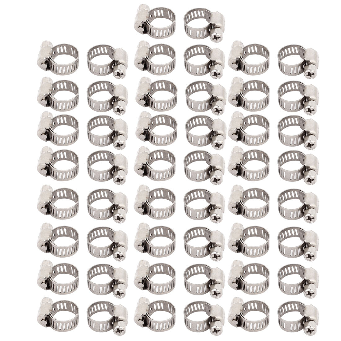 uxcell Uxcell 6mm-12mm Adjustable Range 8mm Width Stainless Steel  Gear Hose Clamp 50pcs