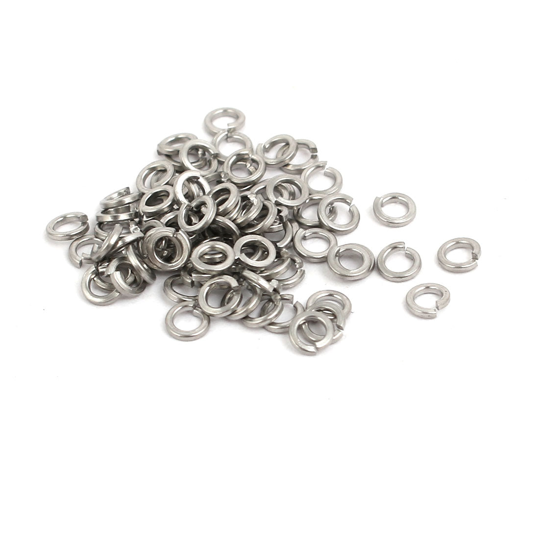 uxcell Uxcell M1.6 304 Stainless Steel Split Lock Washer Silver Tone 80pcs