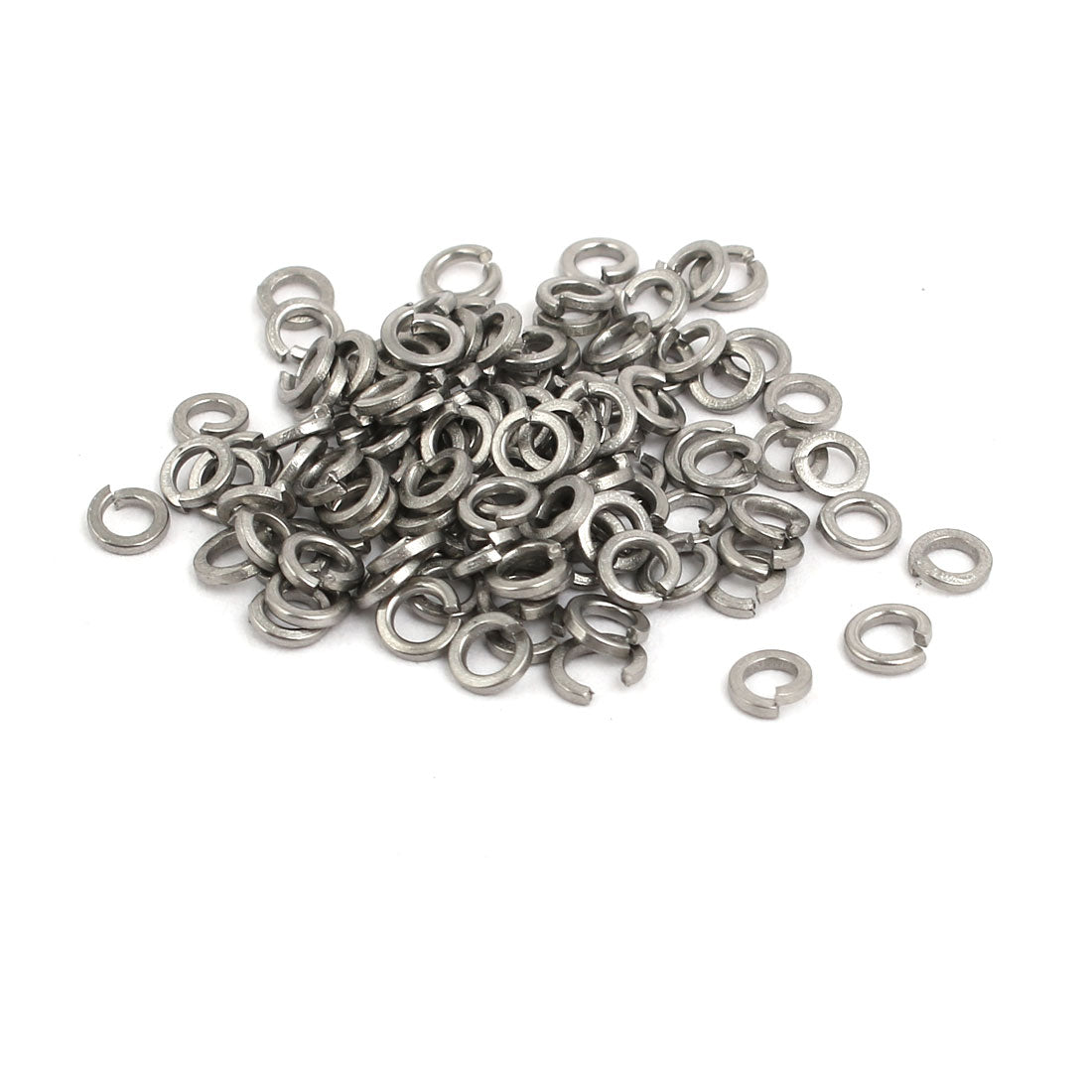 uxcell Uxcell M2 304 Stainless Steel Split Lock Washer Silver Tone 100pcs