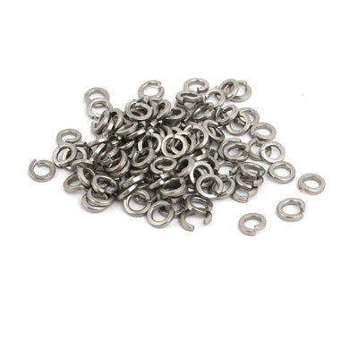 Harfington Uxcell M2 304 Stainless Steel Split Lock Washer Silver Tone 100pcs
