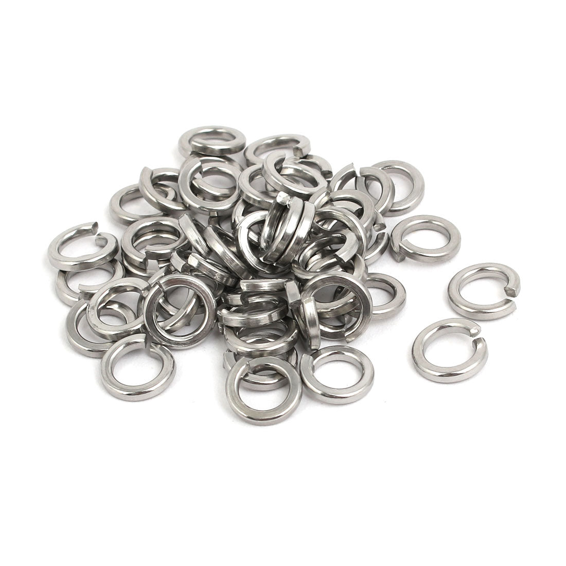 uxcell Uxcell M6 304 Stainless Steel Split Lock Washer Silver Tone 50pcs