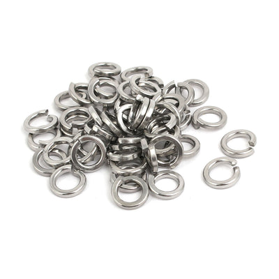 Harfington Uxcell M6 304 Stainless Steel Split Lock Washer Silver Tone 50pcs