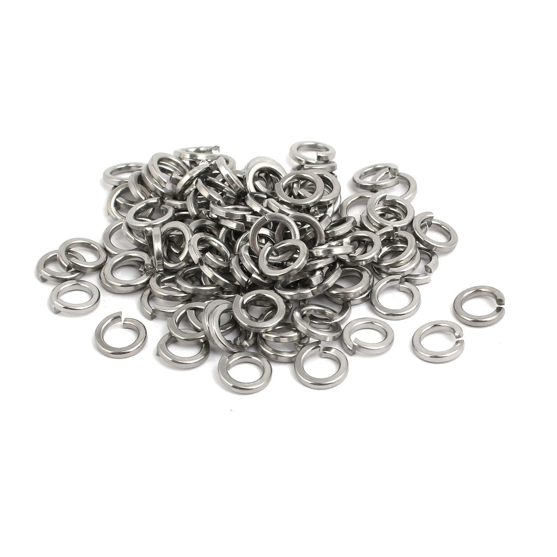 uxcell Uxcell M6 304 Stainless Steel Split Lock Washer Silver Tone 80pcs
