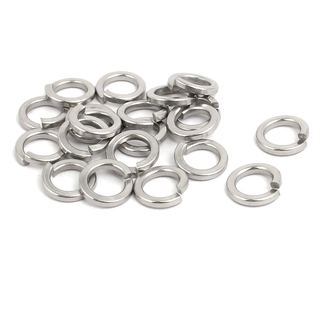 uxcell Uxcell M8 304 Stainless Steel Split Lock Washer Silver Tone 20pcs