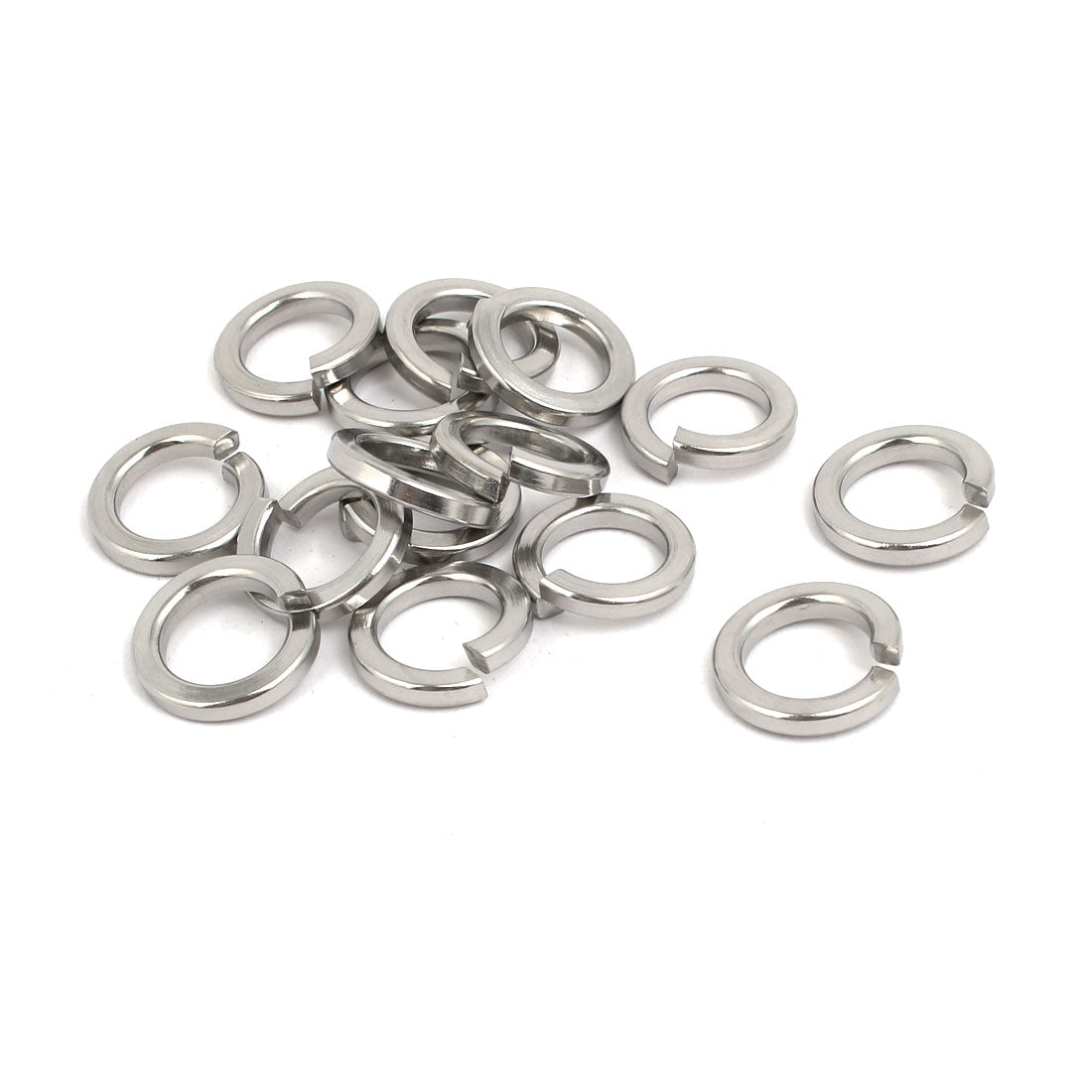 uxcell Uxcell M10 304 Stainless Steel Split Lock Washer Silver Tone 15pcs