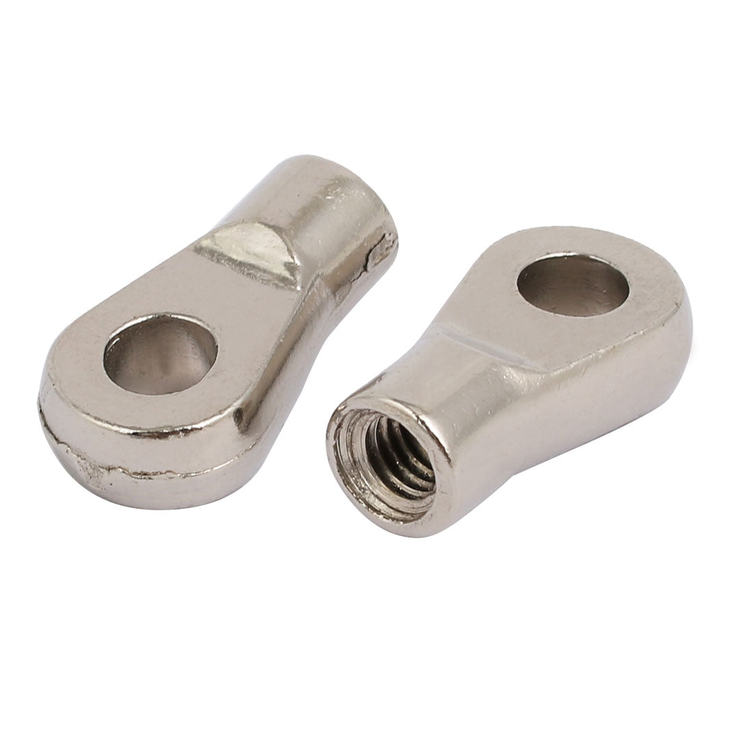 uxcell Uxcell M6 Female Thread 6mm Hole Dia 45# Steel Gas Spring End Fitting Silver Tone 3pcs