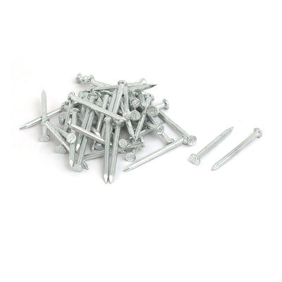 Harfington Uxcell 1.5-inch Length Carbon Steel Point Tip Wall Cement Nail Silver Tone 50pcs