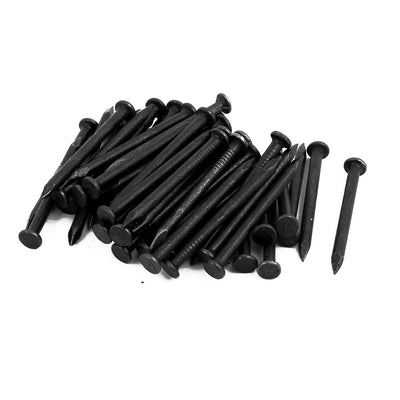 Harfington Uxcell 1.5-inch Length Carbon Steel Point Tip Wall Cement Nail Black 50pcs