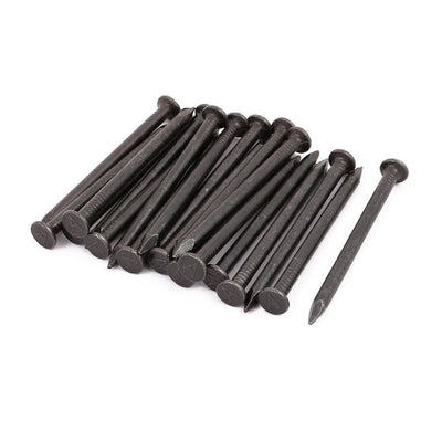 Harfington Uxcell 2.5-inch Length Carbon Steel Point Tip Wall Cement Nail Black 20pcs